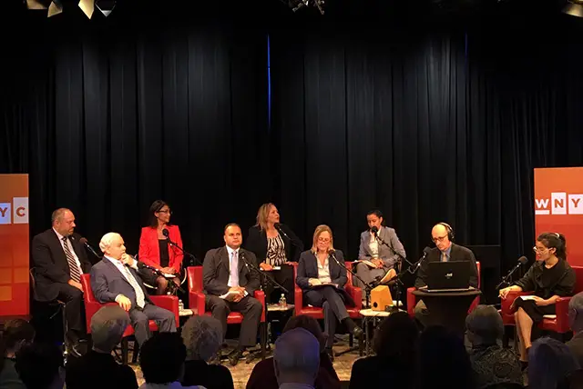 Queens district attorney candidates debating their positions at WNYC's The Greene Space on June 12, 2019.